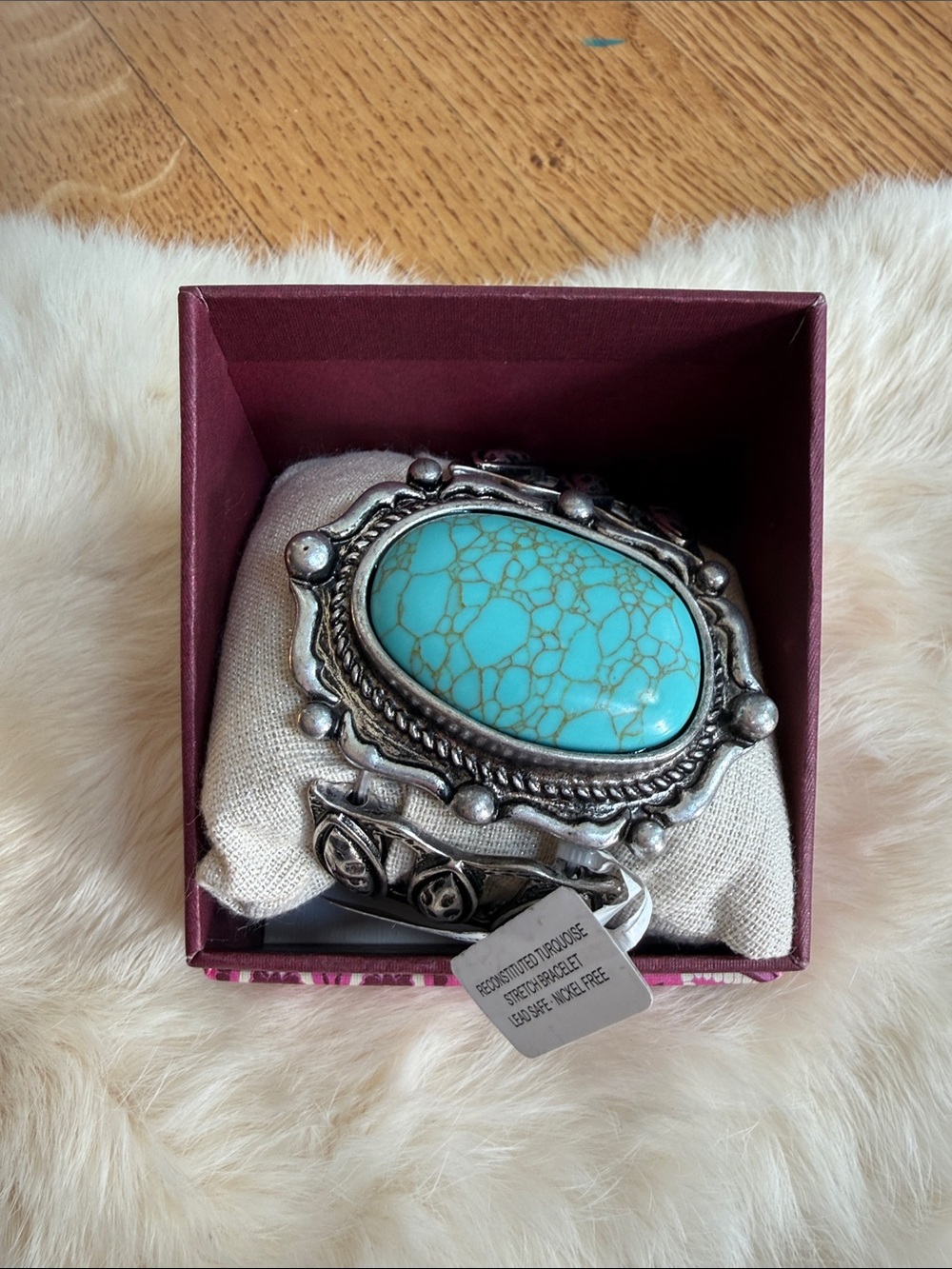 Piper k Silver-Tone Turquoise Decorative Accent Bracelet